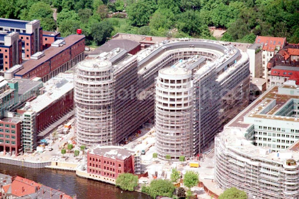 Aerial image Berlin - 23.06.1994 Bürohausbau Spreebogen Moabit