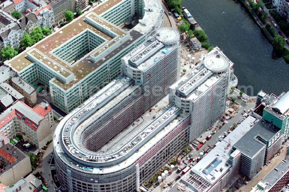 Aerial photograph Berlin - 23.06.1994 Bürohausbau Spreebogen Moabit