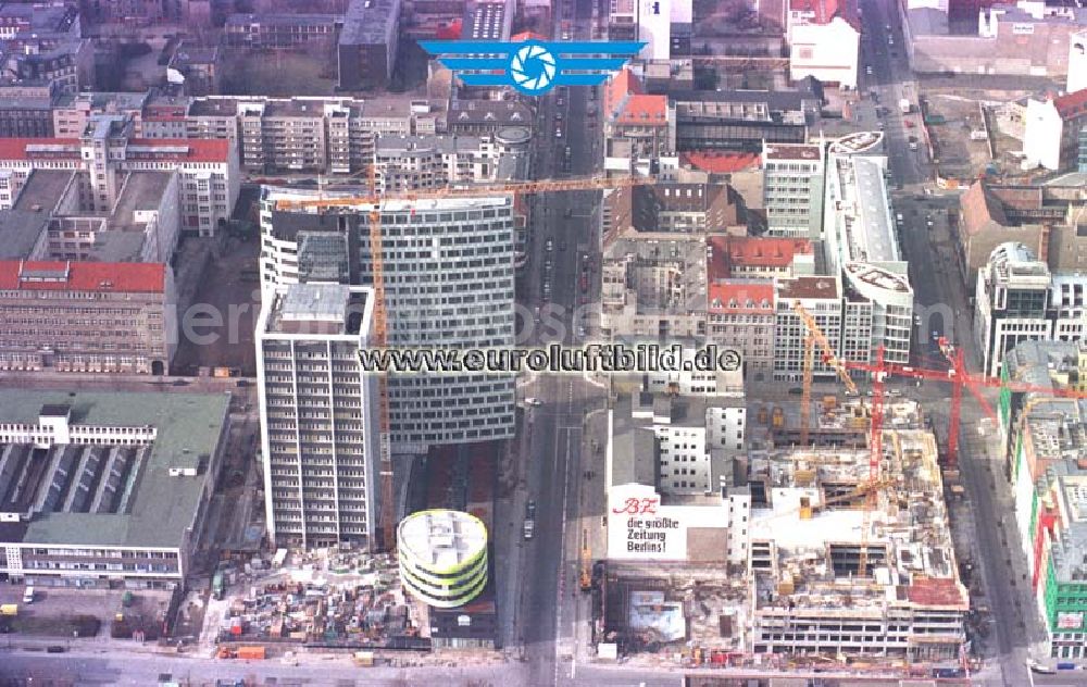 Aerial image Berlin - Kreuzberg - Bürohausneubau an der Kochstraße in Berlin - Kreuzberg.