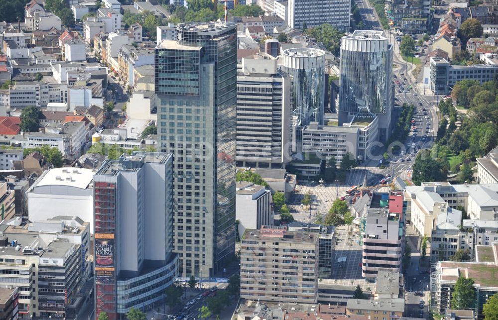 Aerial image Offenbach am Main - City Tower skyscraper office biuling in Offenbach