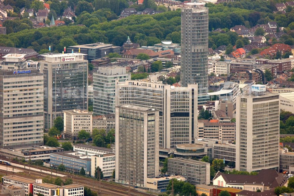 Aerial photograph Essen - View of office high rses in Essen in the state North Rhine-Westphalia