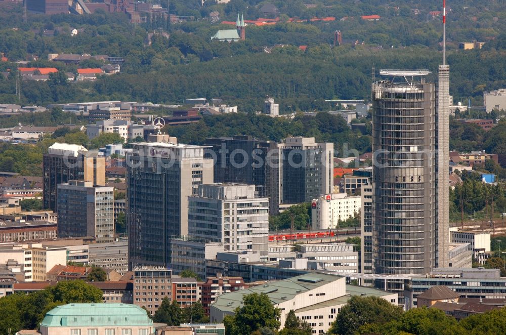 Essen from the bird's eye view: View of office high rses in Essen in the state North Rhine-Westphalia