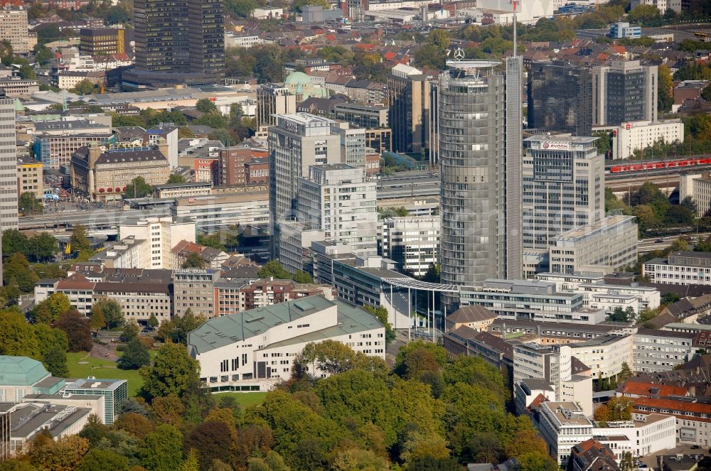 Essen from above - View of office high rises in Essen in the state North Rhine-Westphalia