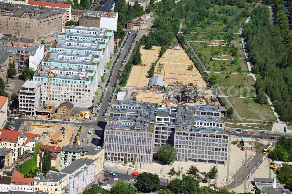 Aerial image Berlin - View of the office complex at the corner of Julie Wolfthorn St / Caroline Michaelis St in Berlin / Mitte