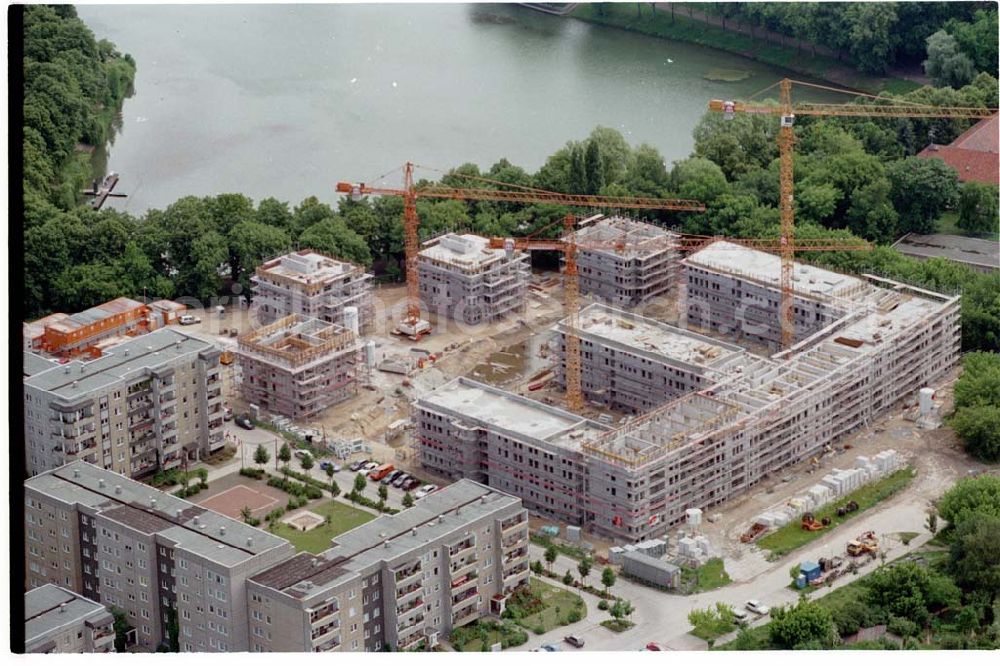 Aerial photograph Berlin Hohenschönhausen - 25.06.1995 Bürokomplexbau Hohenschönhausen am Obersee