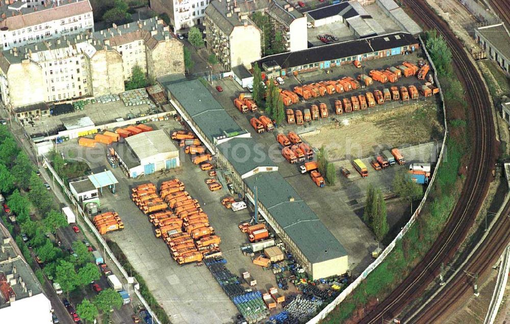 Aerial photograph Berlin - BSR-Depot an der Schönhauser Allee in Berlin-Prenzlauer Berg