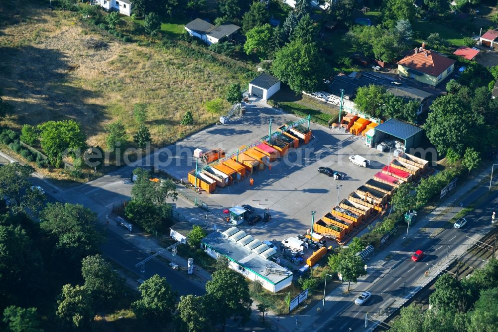 Berlin from the bird's eye view: BSR recycling yard at the street Rahsdorfer Strasse of the Berlin city cleaning company in the district Mahlsdorf of Berlin