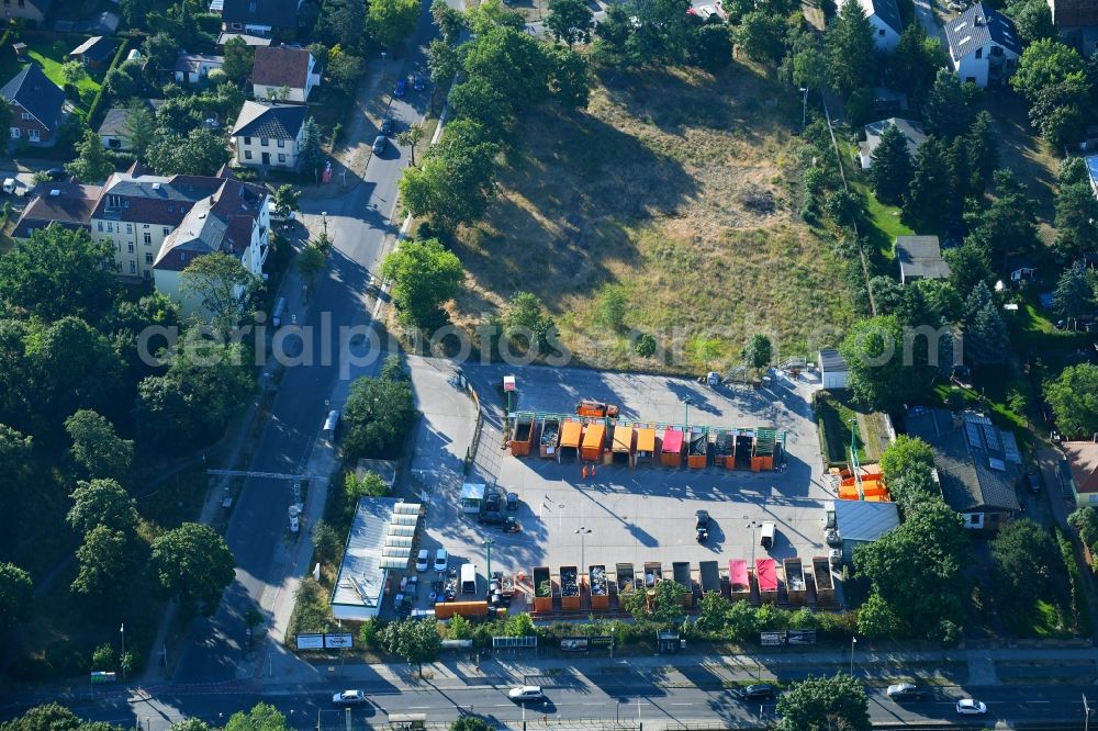 Aerial photograph Berlin - BSR recycling yard at the street Rahsdorfer Strasse of the Berlin city cleaning company in the district Mahlsdorf of Berlin