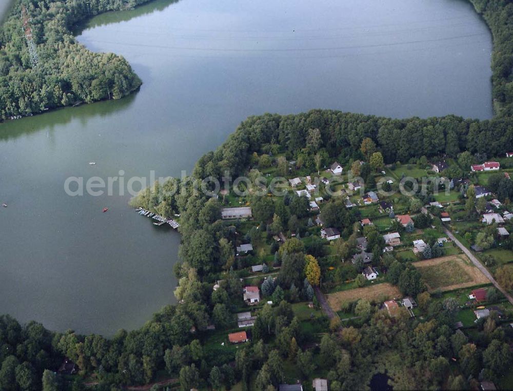 Strausberg from the bird's eye view: Bötzsee bei Strausberg (Anglerzentrum).