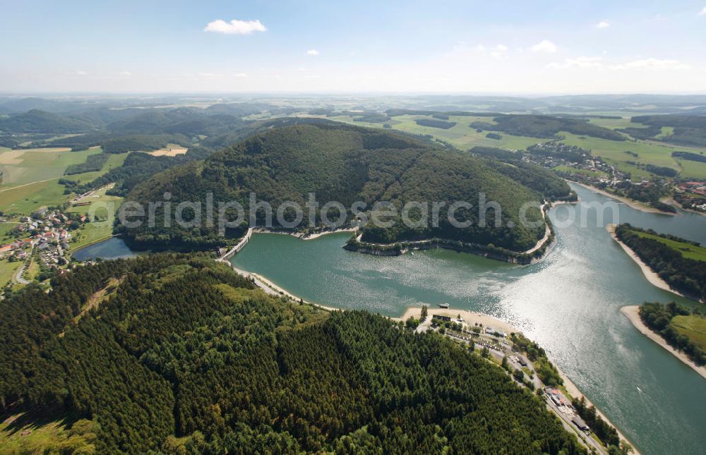 Aerial image Diemelsee - Blick auf Buchenwälder am Nationalpark Diemelsee, einem Weltnaturerbegebiet der UNESCO. Beech forests in the National Park Diemelsee, a World Natural Heritage Site by UNESCO.