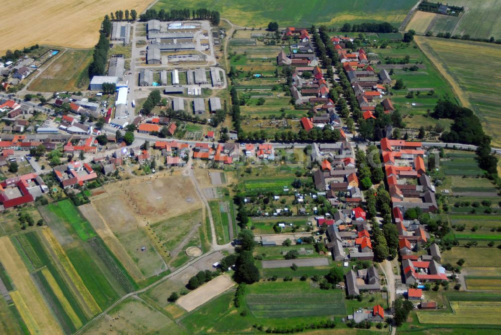 Buchholz from the bird's eye view: Blick auf den Ort Buchholz in Brandenburg. Buchholz ist eine Gemeinde der Stadt Beelitz im Landkreis Potsdam - Mittelmark. Kontakt: Gemeindeverwaltung Buchholz, Bahnhofstraße 88, 14547 Buchholz bei Beelitz, Tel. +49(0)33204 35812; Tourismusverband Fläming e.V., Küstergasse 4, 14547 Beelitz, Tel. +49(0)33204 62870, Email: info@flaeming-tourismus.de