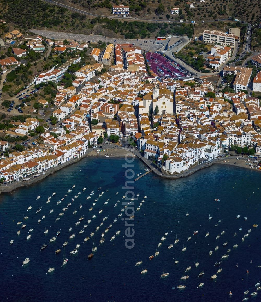 Aerial image Cadaques - Bay Punta de Sa Costa with of Cadaques in Spain