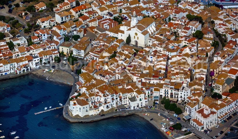 Cadaques from above - Bay Punta de Sa Costa with of Cadaques in Spain