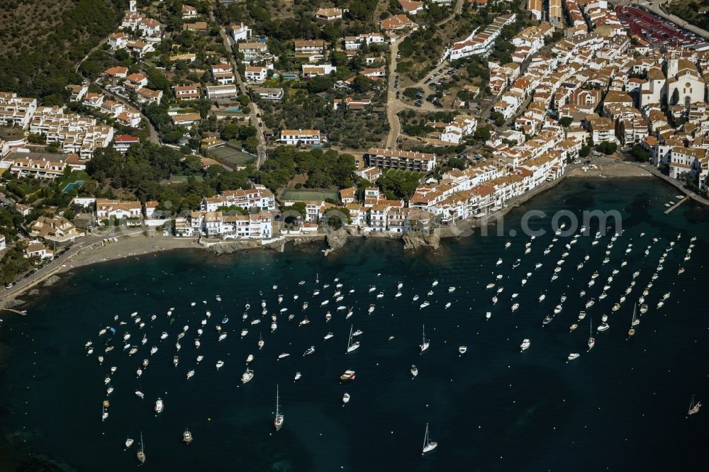 Aerial image Cadaques - Bay Punta de Sa Costa with of Cadaques in Spain