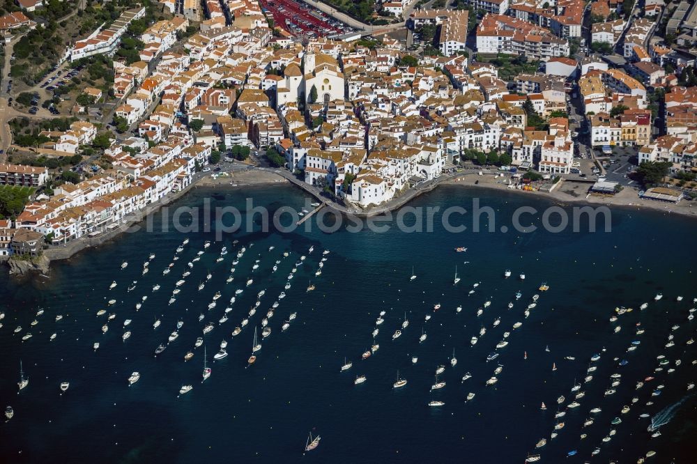 Aerial photograph Cadaques - Bay Punta de Sa Costa with of Cadaques in Spain