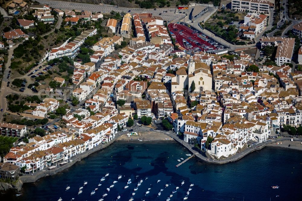 Cadaques from above - Bay Punta de Sa Costa with of Cadaques in Spain