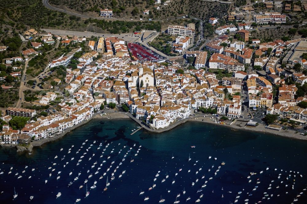 Cadaques from the bird's eye view: Bay Punta de Sa Costa with of Cadaques in Spain