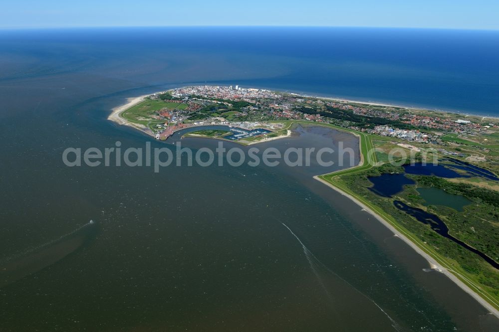 Aerial image Norderney - Bay area of the North Sea- Island Norderney in the state Lower Saxony