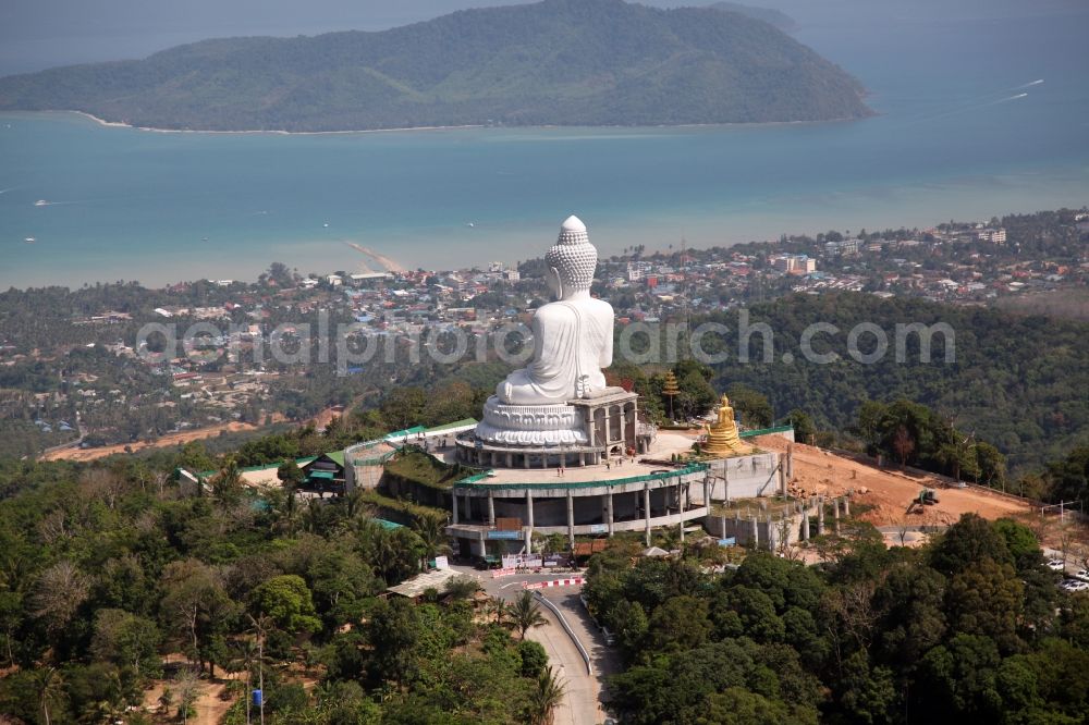 Aerial image Karon - The Great Buddha of Phuket, called Phra Phuttha Mingmongkhon Akenakkhiri - is a Buddha statue on Phuket Island in the southern region of Thailand