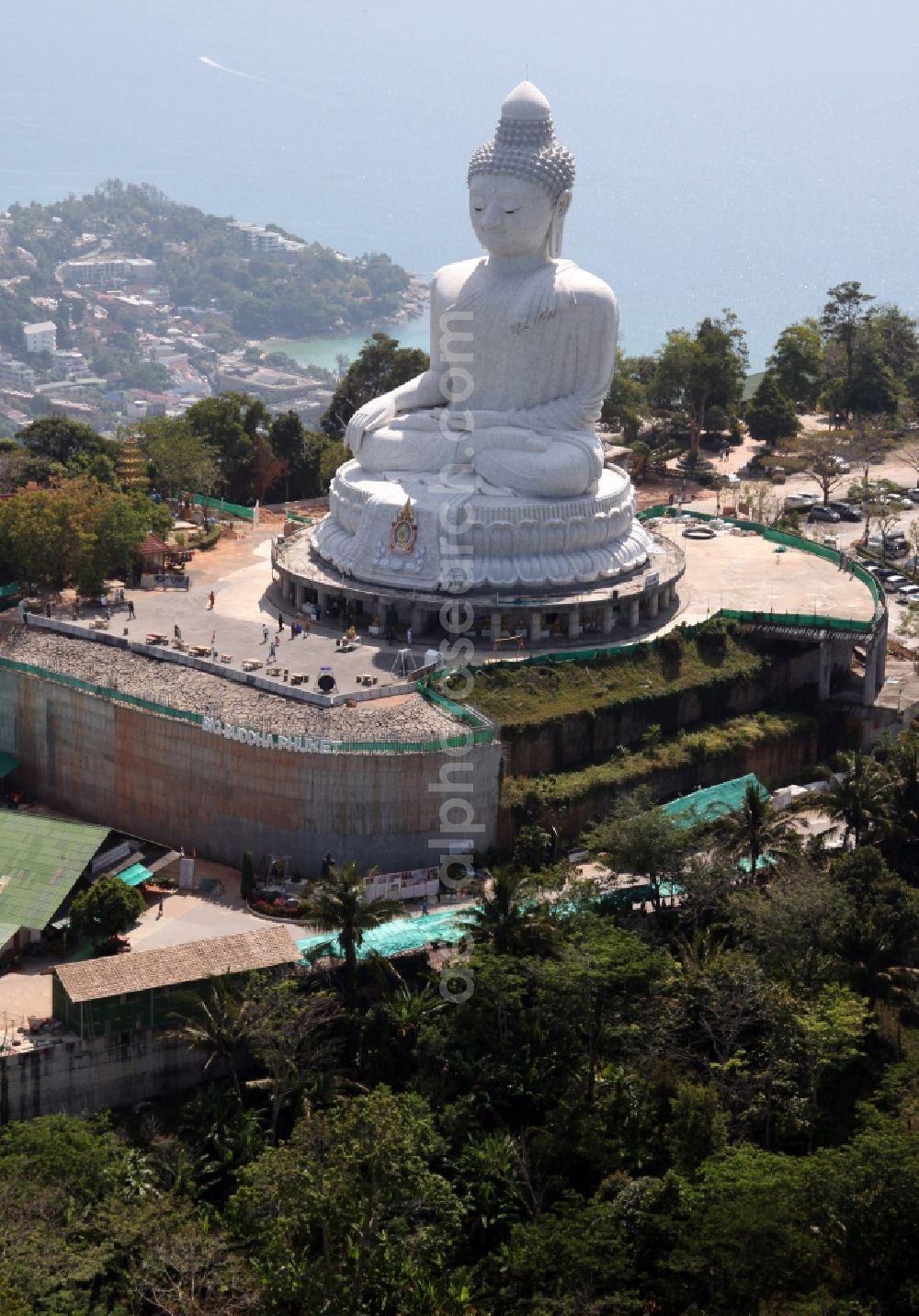 Karon from the bird's eye view: The Great Buddha of Phuket, called Phra Phuttha Mingmongkhon Akenakkhiri - is a Buddha statue on Phuket Island in the southern region of Thailand