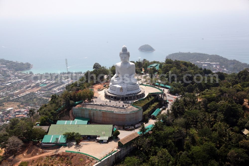 Aerial photograph Karon - The Great Buddha of Phuket, called Phra Phuttha Mingmongkhon Akenakkhiri - is a Buddha statue on Phuket Island in the southern region of Thailand