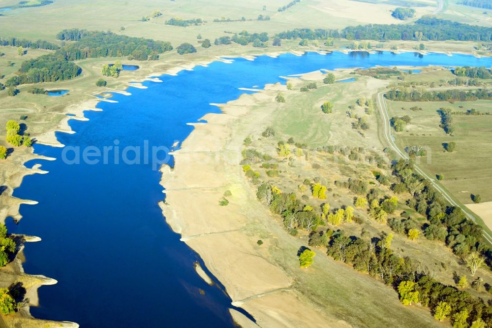 Müggendorf from the bird's eye view: Groyne head of the Elbe river course in Mueggendorf in the state Brandenburg, Germany