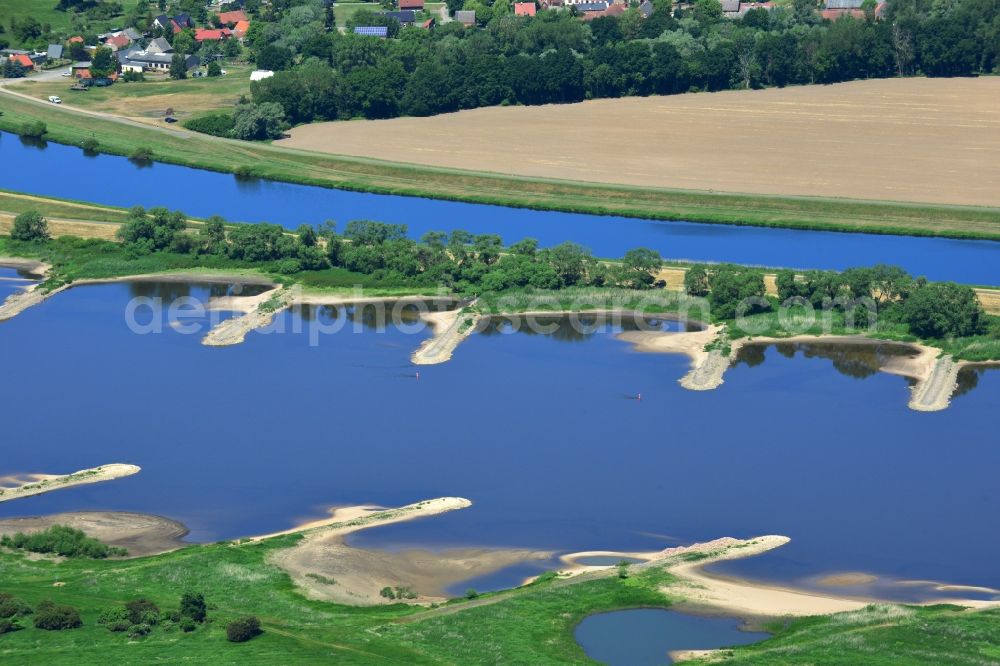 Aerial photograph Werben - Groyne head of the river course der Elbe in Werben in the state Saxony-Anhalt