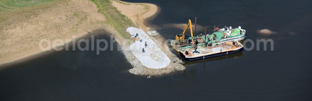 Frankfurt (Oder) from above - Groyne head of the der Oder river course in Frankfurt (Oder) in the state Brandenburg