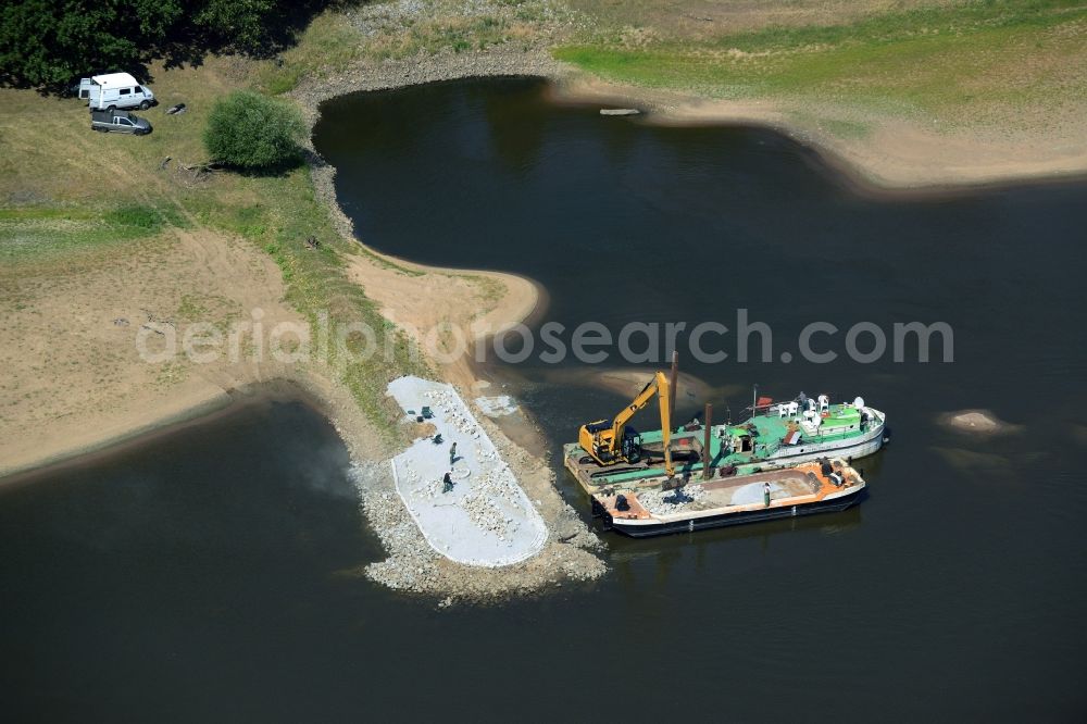 Aerial image Frankfurt (Oder) - Groyne head of the der Oder river course in Frankfurt (Oder) in the state Brandenburg