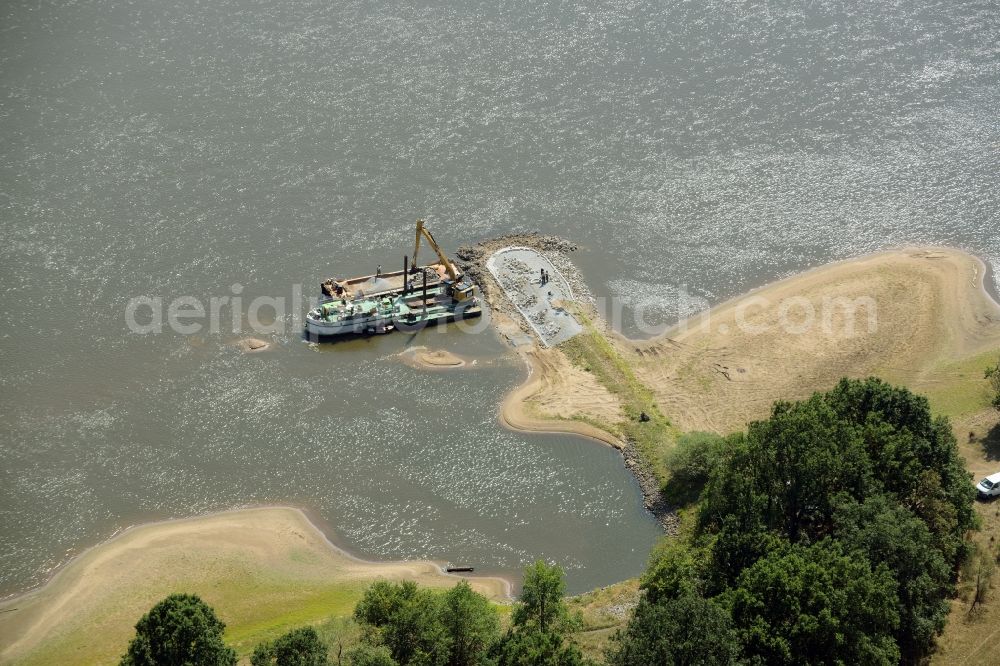 Frankfurt (Oder) from above - Groyne head of the der Oder river course in Frankfurt (Oder) in the state Brandenburg