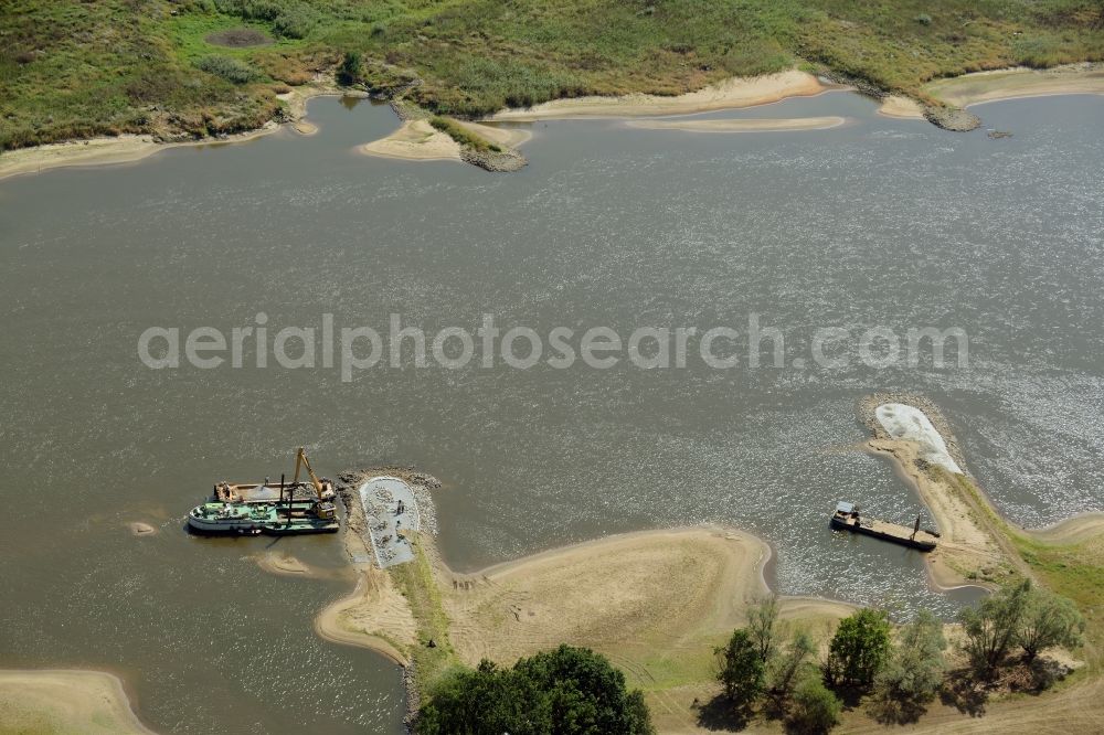 Aerial image Frankfurt (Oder) - Groyne head of the der Oder river course in Frankfurt (Oder) in the state Brandenburg