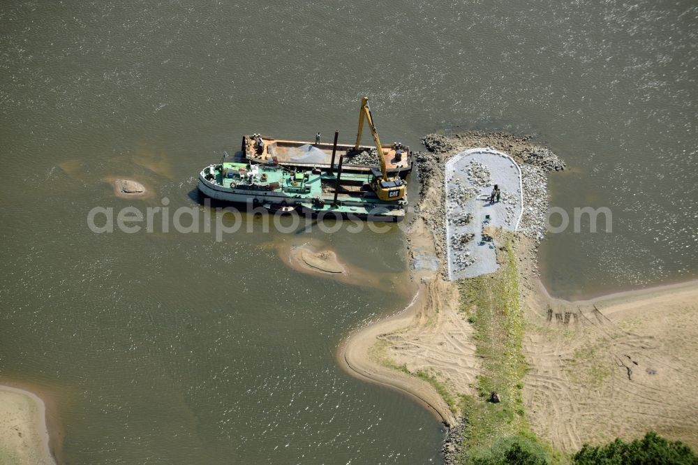 Aerial photograph Frankfurt (Oder) - Groyne head of the der Oder river course in Frankfurt (Oder) in the state Brandenburg