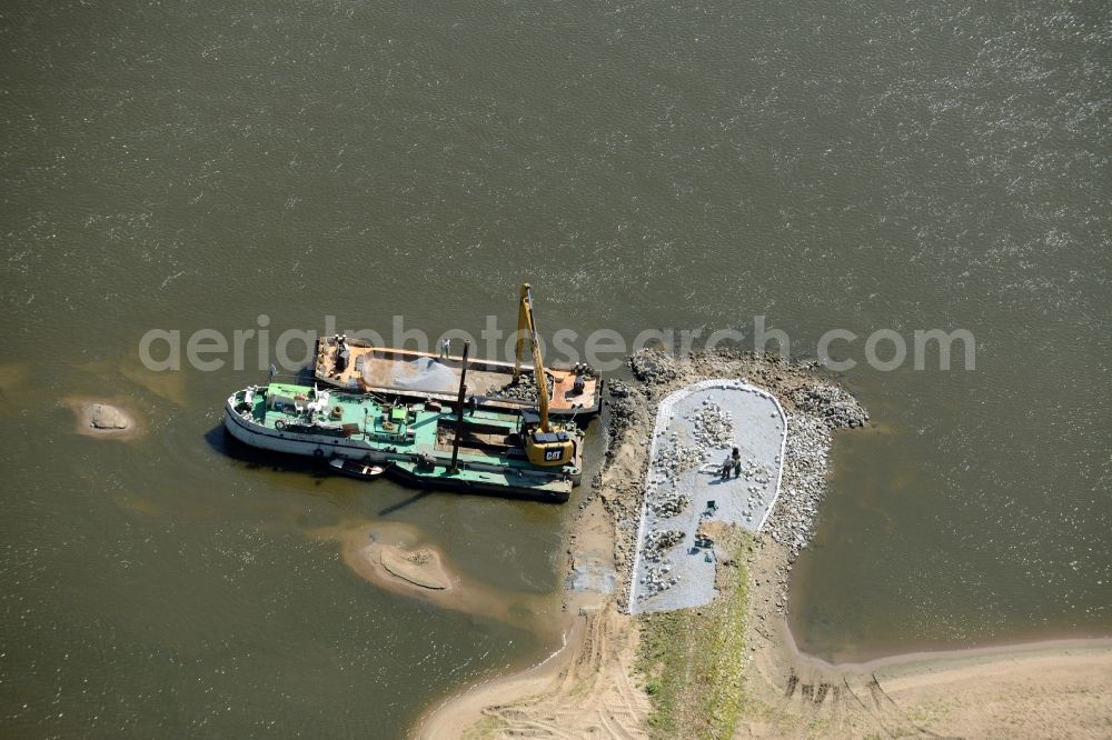 Aerial image Frankfurt (Oder) - Groyne head of the der Oder river course in Frankfurt (Oder) in the state Brandenburg