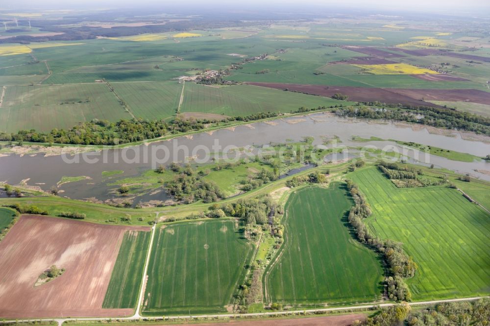 Aerial photograph Lebus - Groyne head of the of Oof river course in Lebus in the state Brandenburg