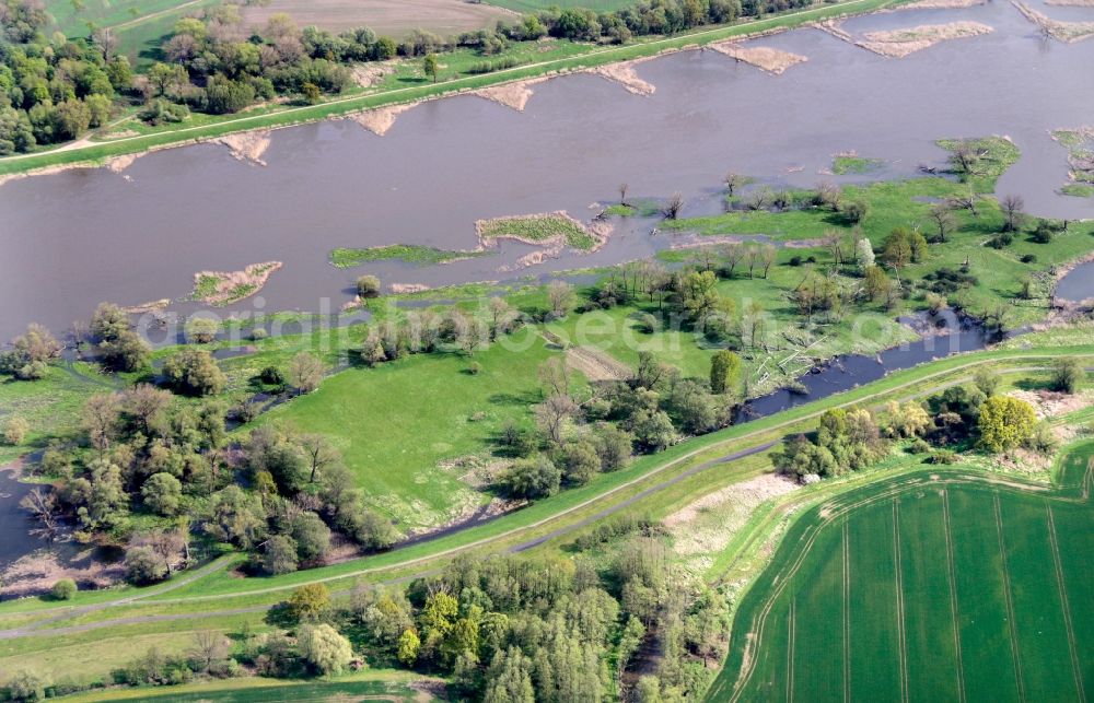 Lebus from above - Groyne head of the of Oof river course in Lebus in the state Brandenburg