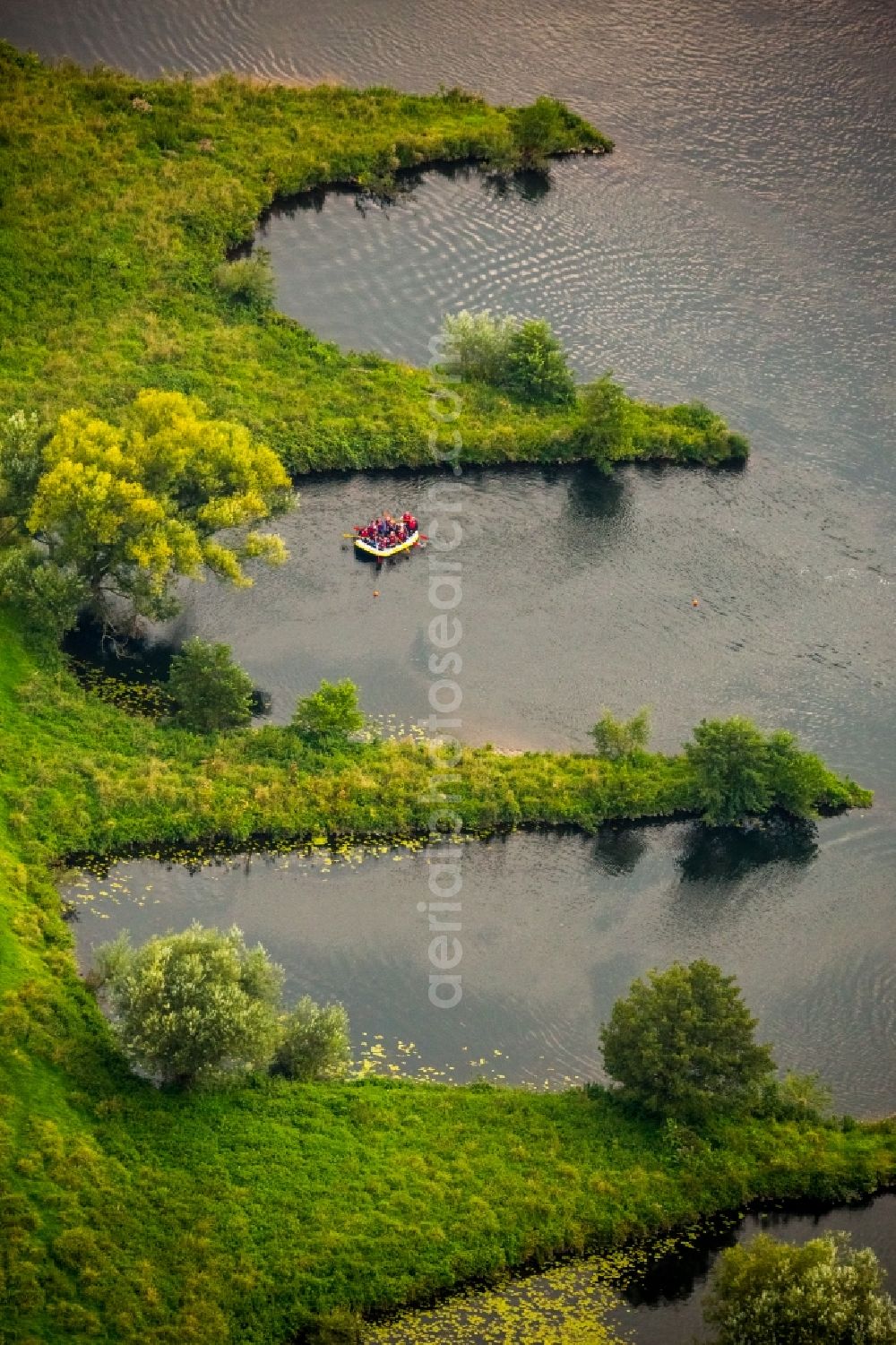 Aerial image Hattingen - Groyne head of the Ruhr river course in Hattingen in the state North Rhine-Westphalia