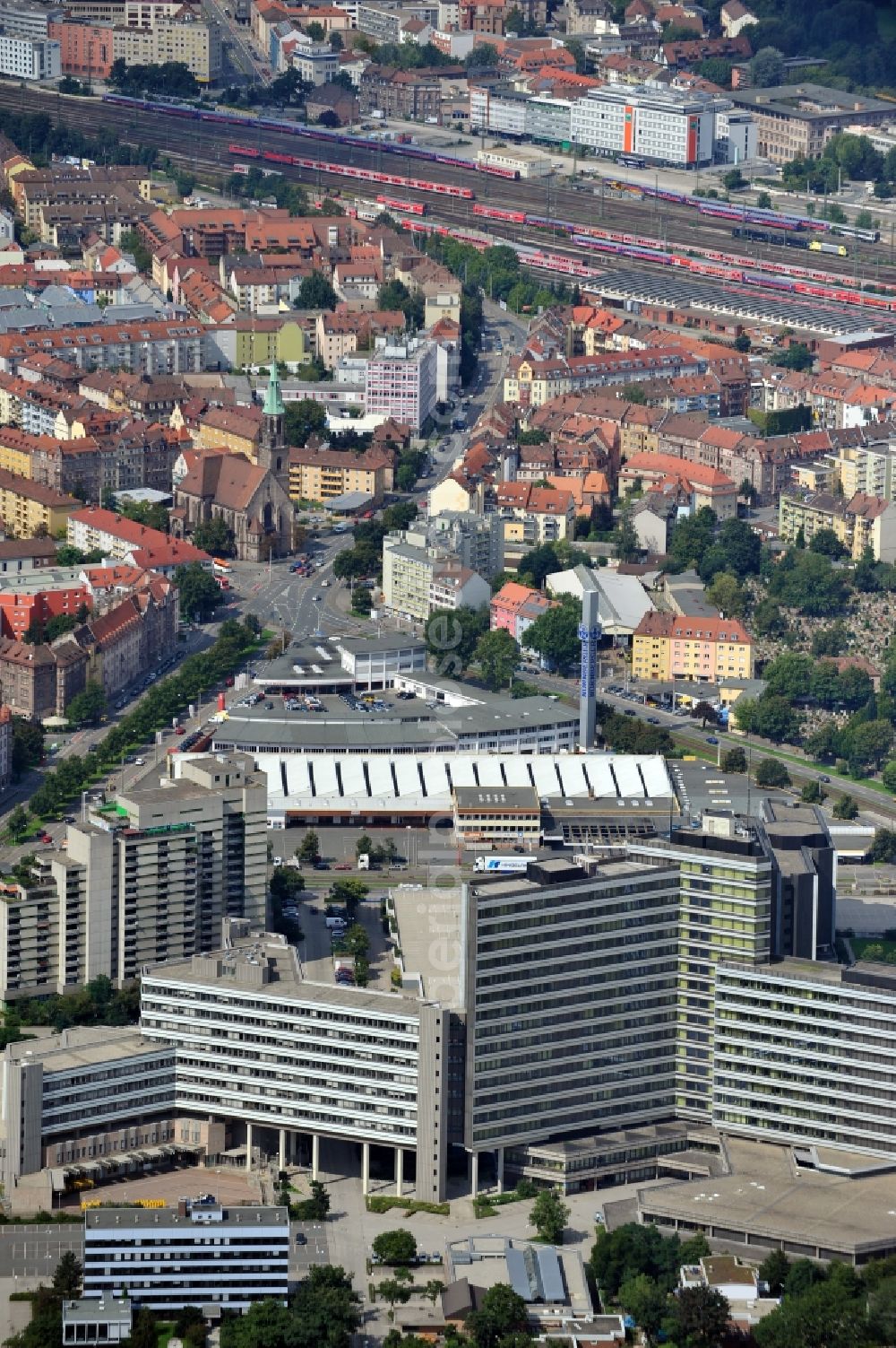 Nürnberg from the bird's eye view: Federal Employment Agency in Nuremberg in Bavaria