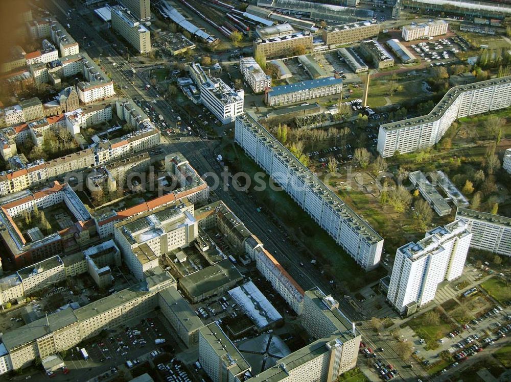 Aerial image Berlin - Lichtenberg - 19.11.2004 Berlin - Lichtenberg Bundesbeauftragter für die Unterlagen des MfS der DDR an der Ruschestraße in Berlin - Lichtenberg (Gauk-Behörde/Birthler-Behörde)