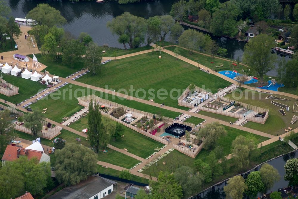 Brandenburg an der Havel from the bird's eye view: View the site of the Bundesgartenschau 2015 in the Pack Court in Brandenburg an der Havel in the state Brandenburg