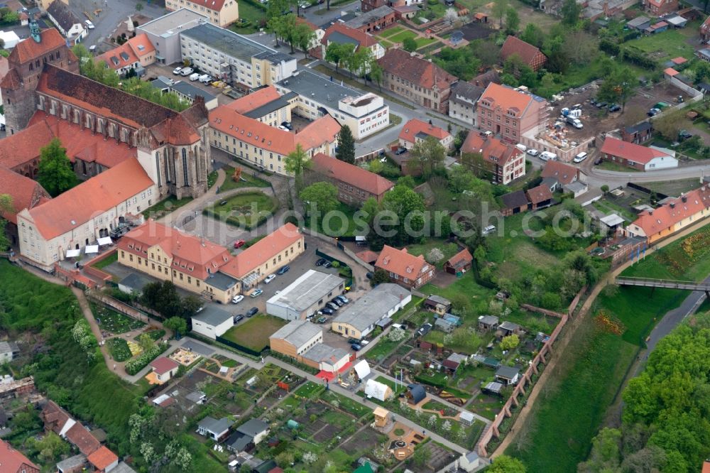 Hansestadt Havelberg from above - View on the exhibition Bundesgartenschau in Hansestadt Havelberg in the state Saxony-Anhalt