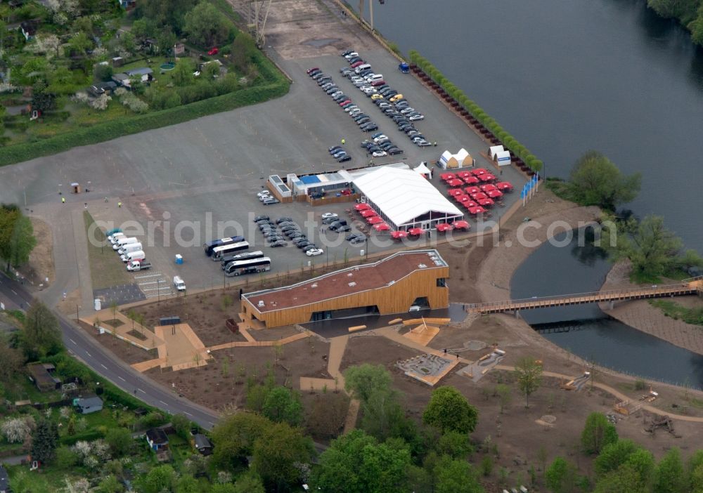 Hansestadt Havelberg from the bird's eye view: View on the exhibition Bundesgartenschau in Hansestadt Havelberg in the state Saxony-Anhalt