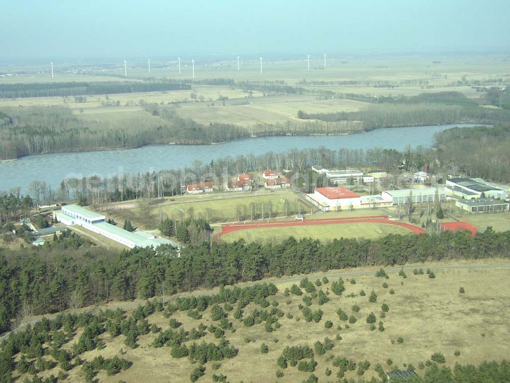 KIENBAUM / BRANDENBURG from above - Bundesleistungssportzentrum Kienbaum in Brandenburg. 16.03.03