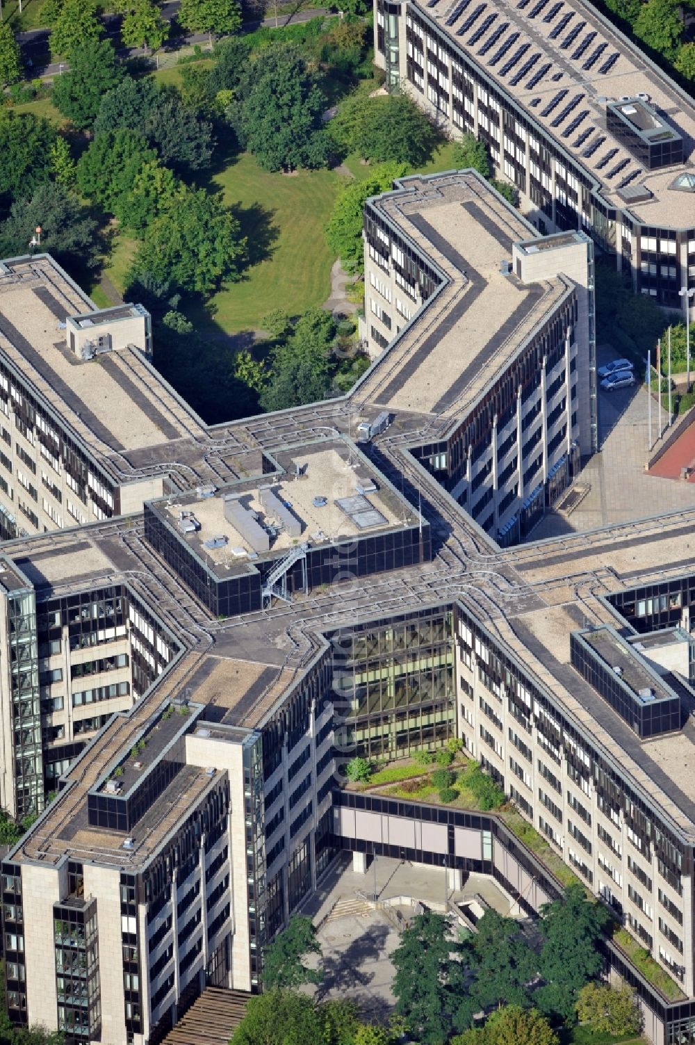 Bonn from above - View of the Federal Ministry of Transport, Building and Urban Development and the Short Sea Shipping Promotion Center in Bonn, North Rhine-Westphalia?