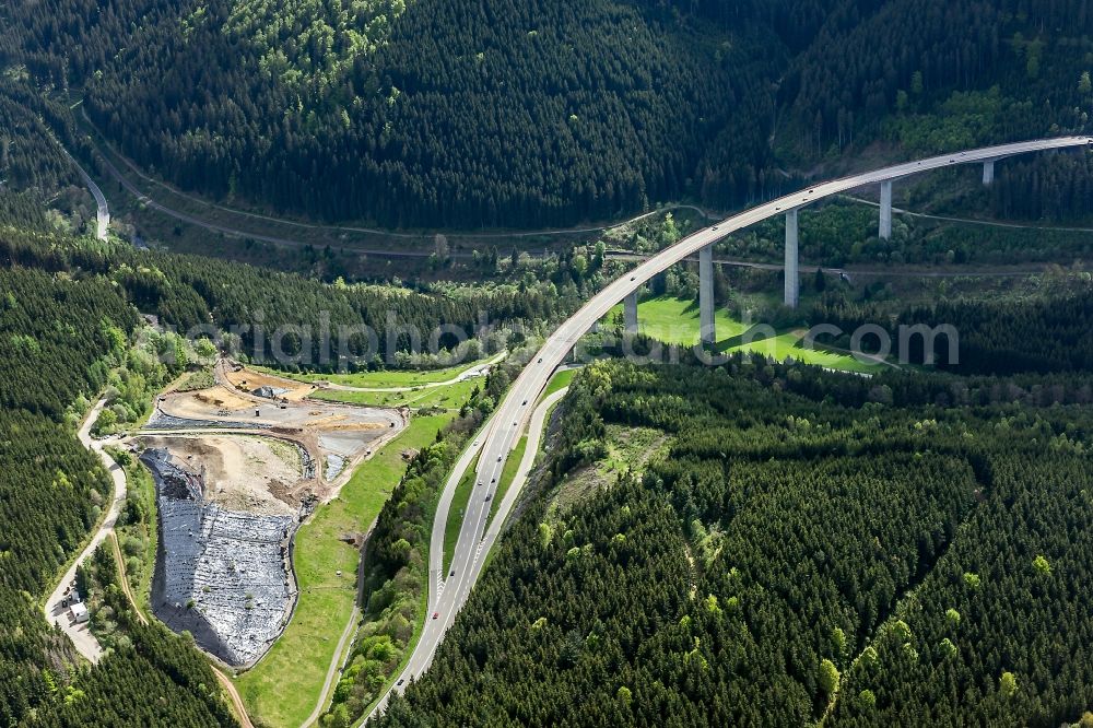 Titisee-Neustadt from above - Routing and traffic lanes over the bridge B31 in Titisee-Neustadt in the state Baden-Wuerttemberg, Germany