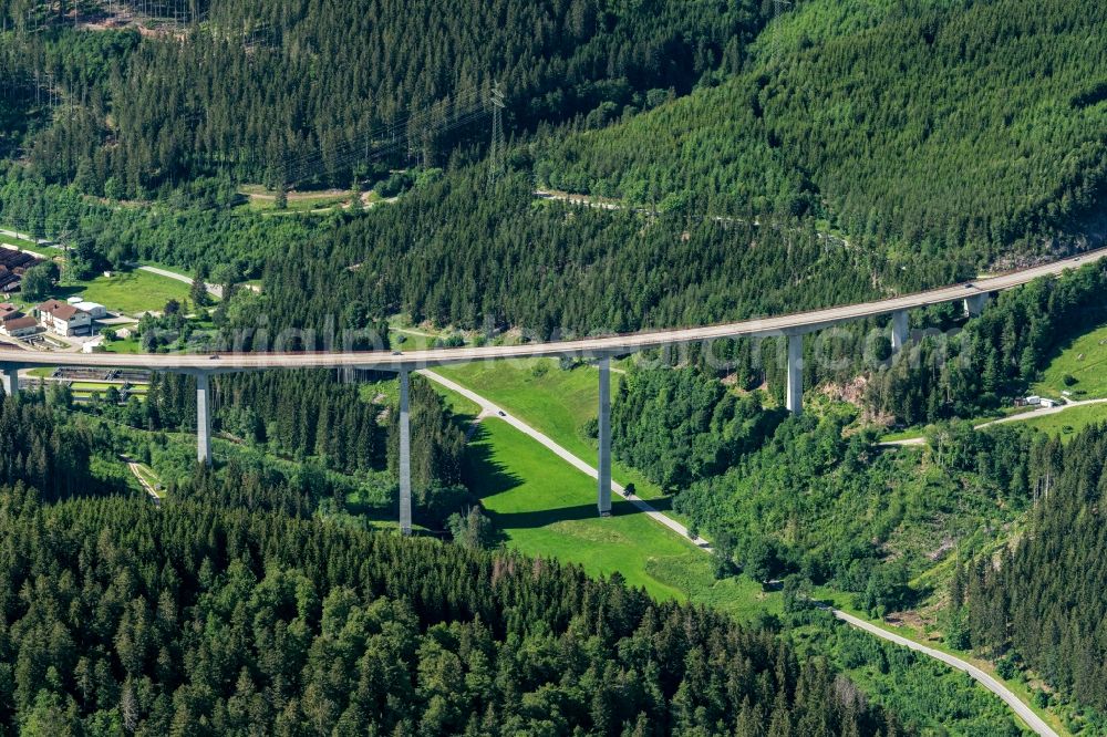 Aerial image Titisee-Neustadt - Routing and traffic lanes over the bridge B31 in Titisee-Neustadt in the state Baden-Wuerttemberg, Germany