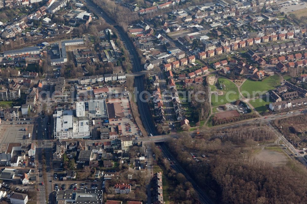 Gladbeck from above - View of the through road B 224 in Gladbeck in the state North Rhine-Westphalia