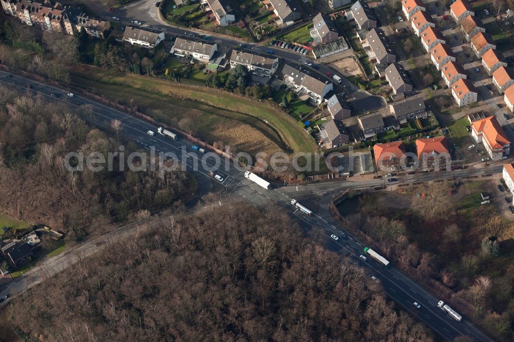 Gladbeck from above - View of the through road B 224 in Gladbeck in the state North Rhine-Westphalia