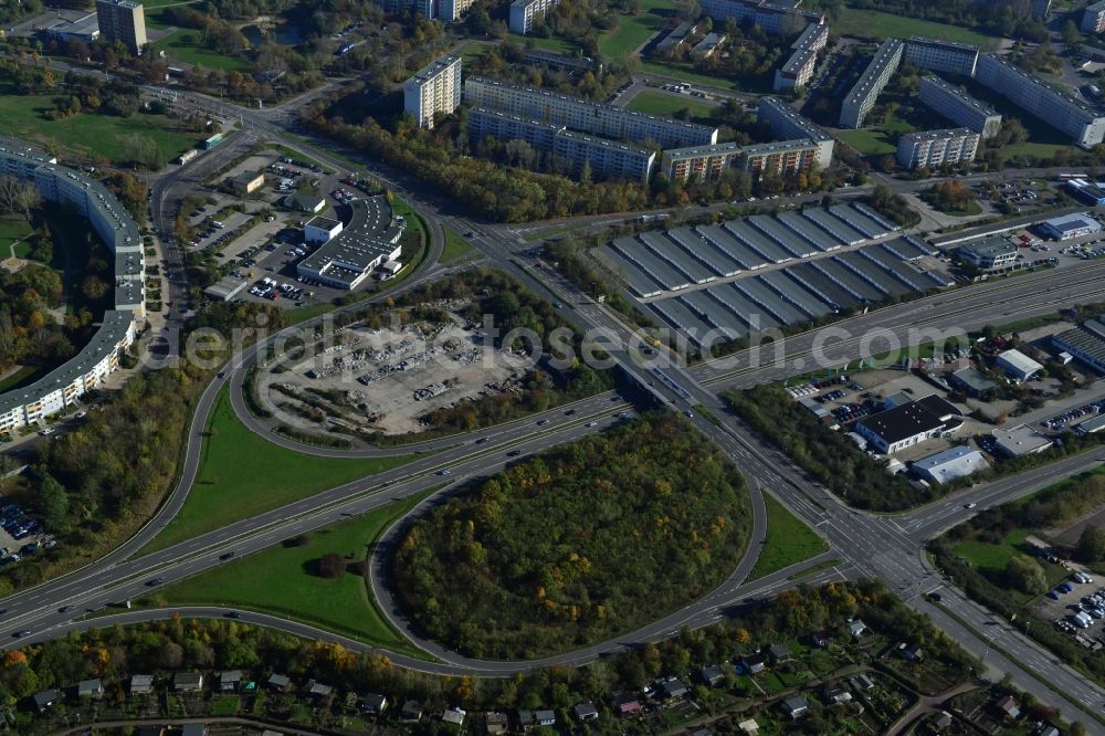 Aerial image Halle (Saale) - View of the federal highway B 80 in Halle ( Saale ) in the state Saxony-Anhalt