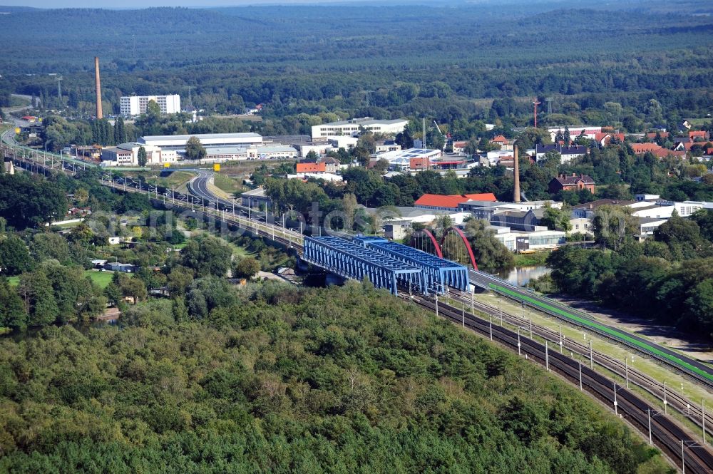 Rathenow from the bird's eye view: View of federal road 188 in Rathenow in the state Brandenburg