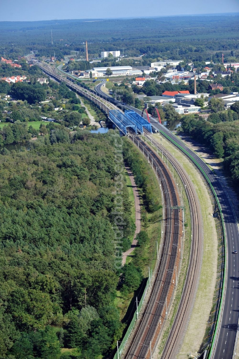 Aerial image Rathenow - View of federal road 188 in Rathenow in the state Brandenburg